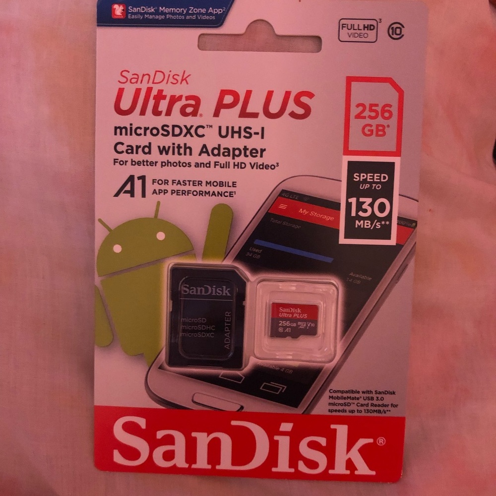 SanDisk MicroSDXC Card with Adapter 256GB